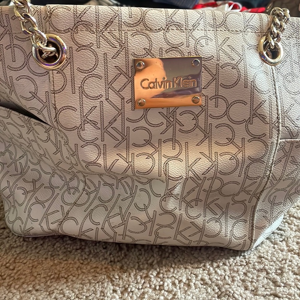 black and white calvin klein bag